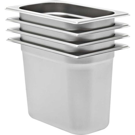 vidaXL Gastronorm Containers 4 pcs GN 1/4 200 mm Stainless Steel (1/5)