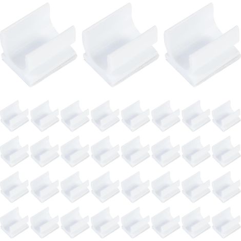 Stiftklemmen mit Klebefunktion 100 Stück aus Kunststoff Weiß