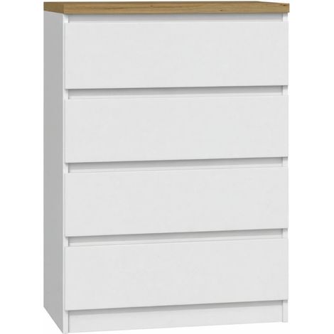 Kommode mit 4 Schubladen, 60 cm Weiß - Artisan Sideboard (1/5)