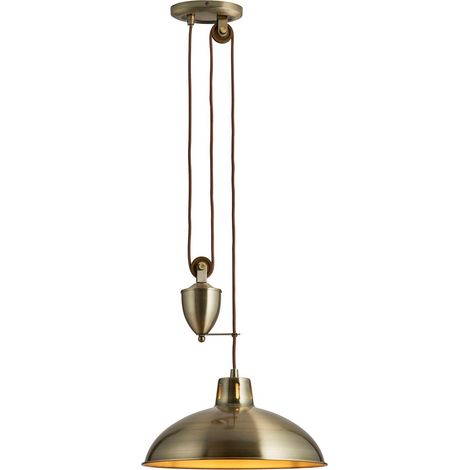 Endon Polka - Lampada a sospensione a soffitto a cupola in ottone antico, attacco E27 (1/5)