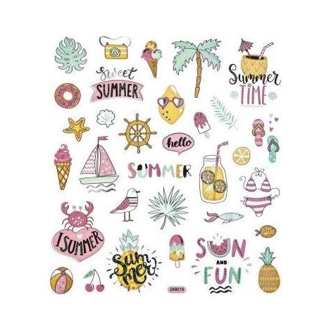 Adesivi decorativi con glitter per le vacanze estive, 32 pezzi.