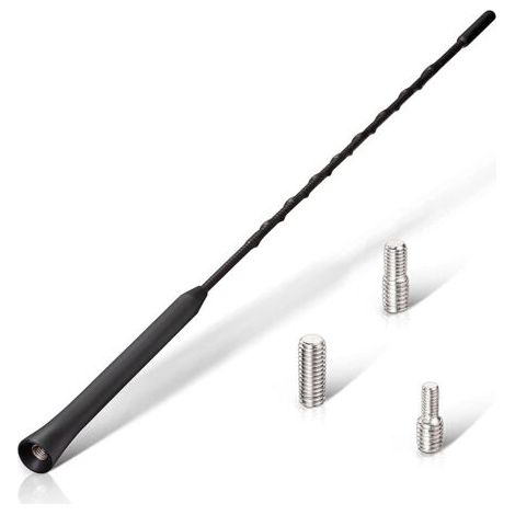 QORVA-Antenne Voiture Puissante - Antenne Radio Voiture Universelle pour Tous Les Modèles de Voiture - Antenne d'autoradio avec Réception  de Haute Qualité - Antenne Toit Voiture 28CM