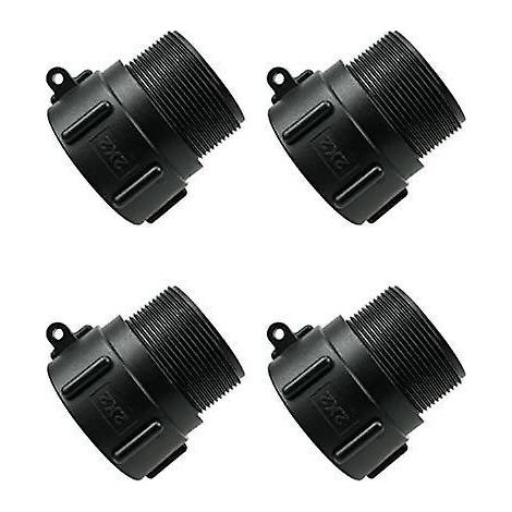 4 raccords pour conteneur IBC avec joints pour tuyau d'arrosage : filetage femelle trapèze grossier x filetage mâle NPT 2" connecteur pour réservoir d'eau de 275 gallons. (1/4)