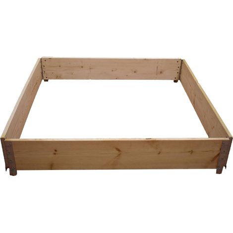 Multitanks – Carré potager en bois naturel 1200 x 1200mm – Système de montage sans fixation – 280 litres de volume – Compatible agriculture biologique