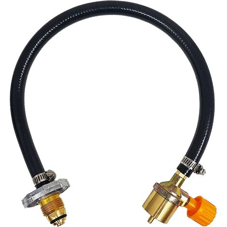 Adaptateur de recharge de propane pour réchaud de camping, tuyau de remplissage double bouteille de 60 cm, accessoires de chargement de gaz pour le camping en extérieur, réchauds de cuisine portables (1/5)