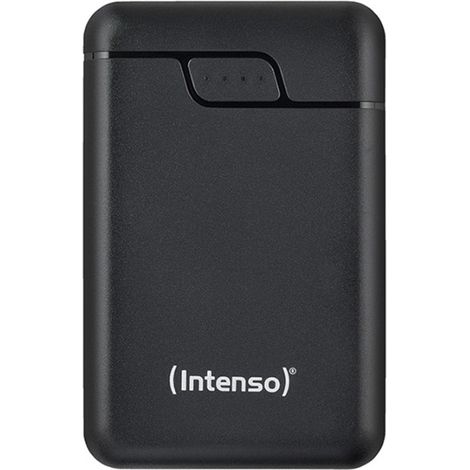 Intenso B10000 – Power bank de 10.000 mAh, batería externa portátil, USB-C y 2× USB-A, indicador LED, probada en Alemania, negra (1/4)