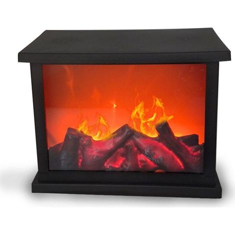 Cheminée LED,Cheminée décorative,Électrique,Fonctionne sur piles,Sans chauffage,Effet flamme/flamme réaliste,37x14 x21 cm,Avec fonction minuterie (1/3)