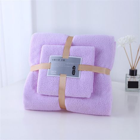 Serviette De Bain - Serviette Visage - 100% Coton - Haute Absorption - Pour Salle De Bain Gym Plage Spa - Lot De 2 Pièces (1/3)