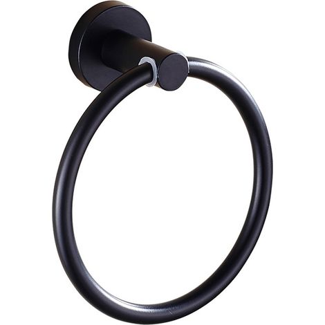 Toallero de pared negro de estilo europeo, de acero inoxidable, estilo antiguo, ideal para baños u hoteles, ahorra espacio y es inoxidable.