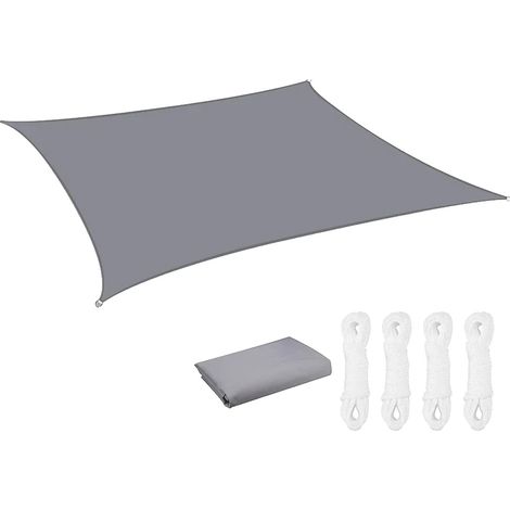 Vela ombreggiante, protezione UV, design idrorepellente, grigio, 600 cm x 400 cm (1/2)