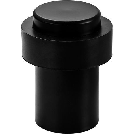 Doorstop, freestanding doorstop, black cylindrical doorstop, rubber shock absorber pad, wall protector, set of 2 (1/5)