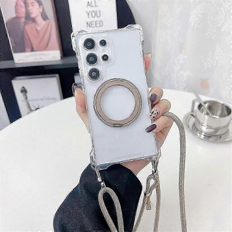 Magnetische Hülle mit Ring und Ständer für Galaxy S25 Ultra, TPU + PC-Hülle, inklusive Trageband, kompatibles Modell (1/4)