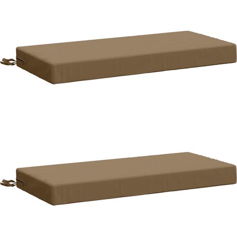 Cojines para bancos SOEST 2 uds. 100% Poliéster Gris topo vidaXL (1/5)