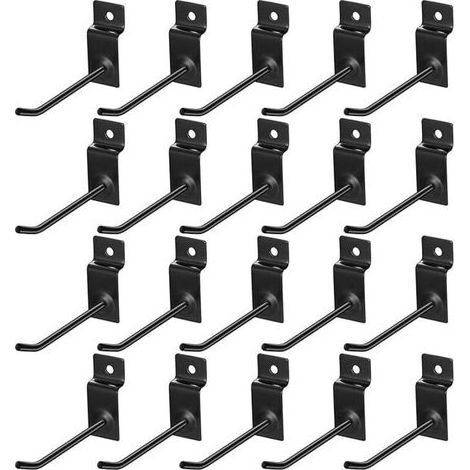 Lntyq 20 Pcs Crochet pour Panneau Perforé Mural, 10cm Crochets pour Panneaux Perforés, Crochet Panneau Perforé Porte Mural, Crochets Muraux pour Garages, Remises à Outils, Ateliers (1/5)