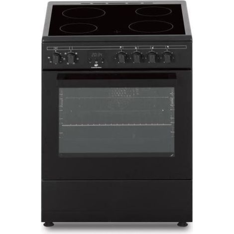 Cuisiniere vitrocéramique CONTINENTAL EDISON CECV60FCB - 4 feux - L58,8 xP61 xH83 cm - Noir (1/5)
