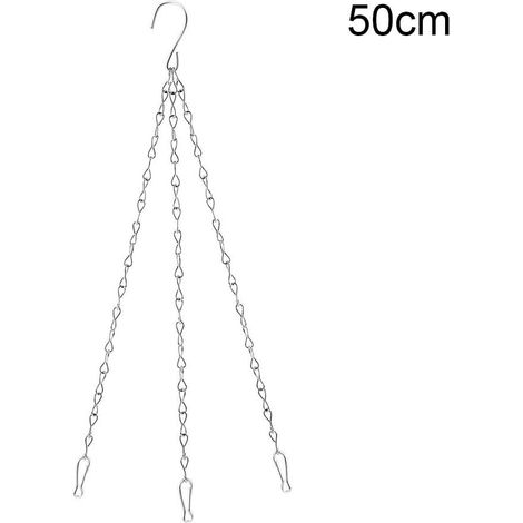 Chaîne Métallique Pour Suspension De Panier À Plantes - 3 Brins - Résistante Aux Intempéries - Longueur Réglable 35 À 55 cm - 1 Pièce (1/5)