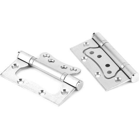 Silent Stainless Steel Door Hinge, 2-Pack, No Gap Required with Brushed Textured Finish for Home Room Doors (1/5)