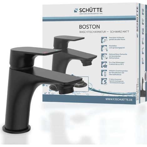 Robinet salle de bain noir mat, mitigeur moderne avec vidage, robinetterie de lavabo pour votre salle de bain (1/5)