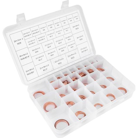 568-teiliges Set aus Kupferscheiben in 30 Größen, inklusive Kunststoffbox (1/5)