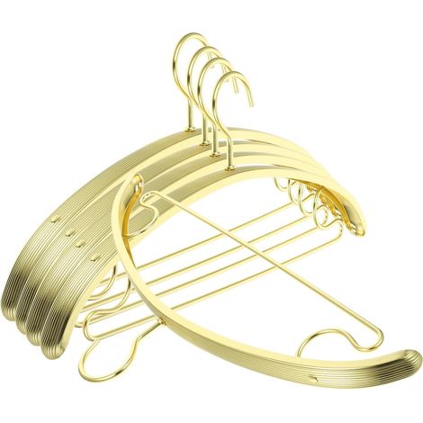 rutschfeste Kleiderbügel Stabil und Belastbar aus Aluminiumlegierung 5 Stück Pack in Gold für Kleiderschrank und Kleidungstrocknung (1/5)