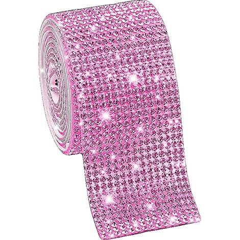 Autocollants en strass, auto-adhésifs, décoration polyvalente, rose 1 yard 3cm (1/2)