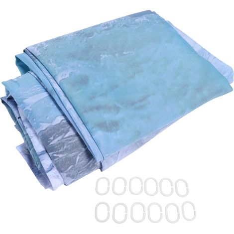 Rideau de Douche Imperméable avec 12 Anneaux Lot pour Salle de Bain 150x180 cm (1/5)