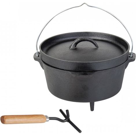 Marmite chaudron traditionnelle en fonte petit modèle 3 litres (1/5)