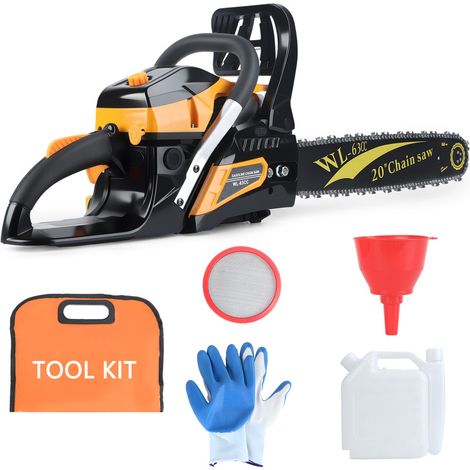 Wilitto - Tronçonneuse électrique thermique 63CC - 3,8 HP, 8 500 tr/min, guide de 20 pouces, poignée ergonomique antichoc (1/5)