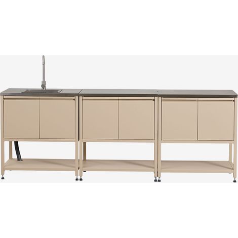 Cocina modular de exterior de 3 piezas con fregadero y almacenaje en acero Savona SKLUM        (1/5)