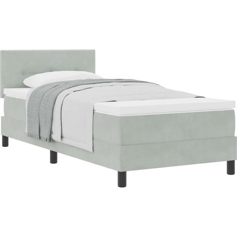Maison Exclusive - Boxspringbett mit Matratze Hellgrau 90 x 200 c