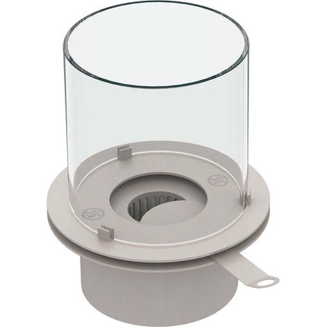 Dmora - Bruciatore Ardore, Fornello, Elemento riscaldante, Inceneritore, Made in Italy, 25x25 h31 cm, Grigio e Trasparente