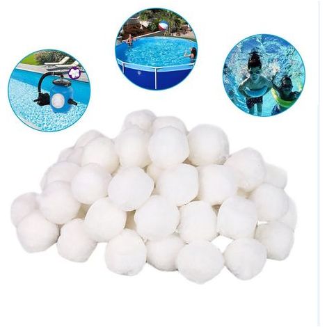 Bolas filtrantes AIDUCHO, 700 g. Bolas filtrantes para piscinas, perlas filtrantes, alternativa a 25 kg de arena filtrante, material filtrante de fibra para piscinas, filtros de arena (700 g). (1/5)