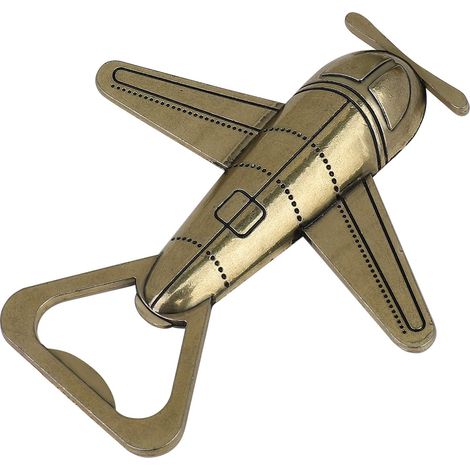 Ouvre-bouteille avion antique, décapsuleur créatif pour bière, vin ou soda, cadeau mariage, décoration dorée. (1/5)