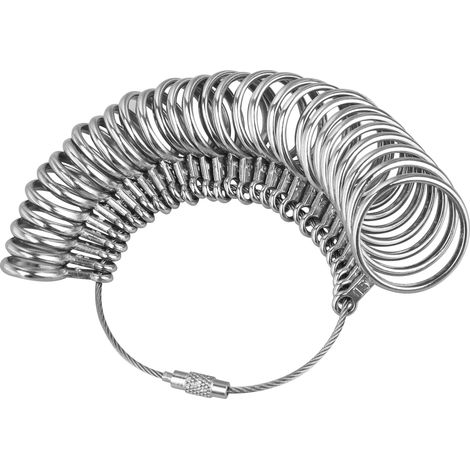 Gauge Pour Anneaux - Règle Graduée Métallique 1 à 15 - Outil de Mesure de Tour de Doigt - Pour Bijouterie et DIY - Lot de 1 (1/5)