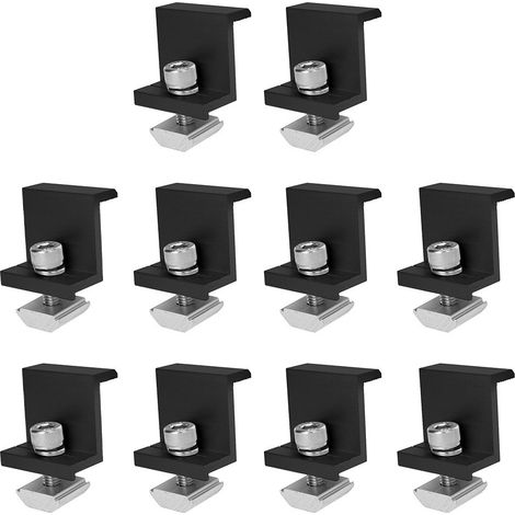 Solar panel mounting kit (10 pieces): 30mm aluminum solar panel bracket, Z-type mounting bracket (1/5)