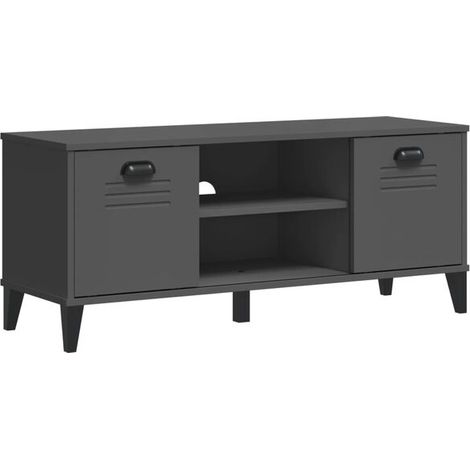 Banc à chaussures VIKEN, gris anthracite, en pin massif (1/5)