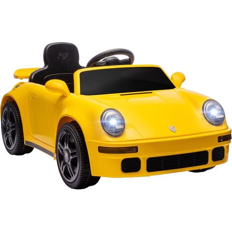 Voiture électrique enfant 12V jaune avec télécommande, MP3, LED et démarrage progressif (1/5)