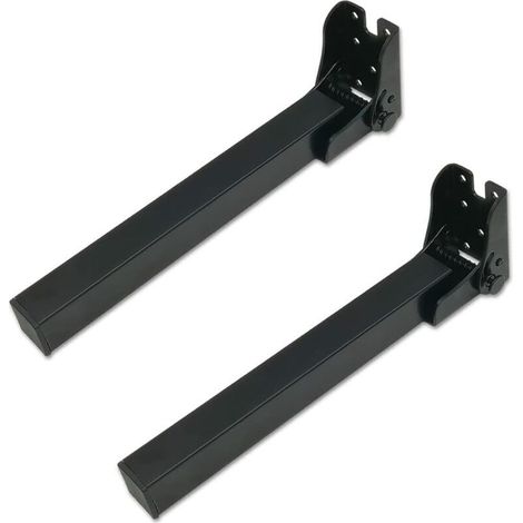 Pieds de table pliables, hauteur : 40 cm, design : métal noir, carrés : 2,5 x 2,5 cm, pour camping-cars, caravanes, restaurants, lits, canapés, lot de 2 (1/4)