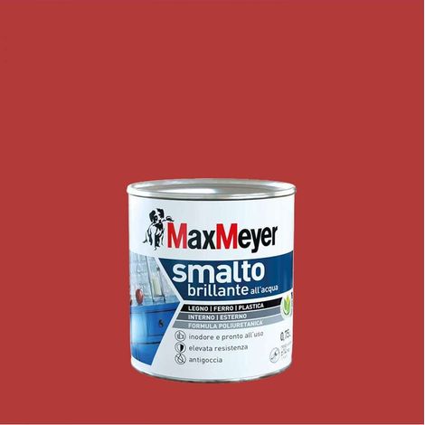 MaxMeyer Smalto Poliuretanico Brillante all'Acqua - Rosso Ciliegia - 0,75 l