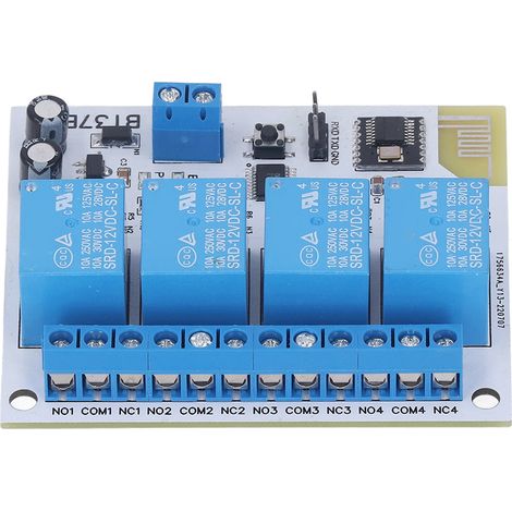 4-Kanal-Bluetooth-Relais-Steuermodul mit Störungsunterdrückung, 2,4-GHz-Funkfernbedienung, 12 V DC (1/5)