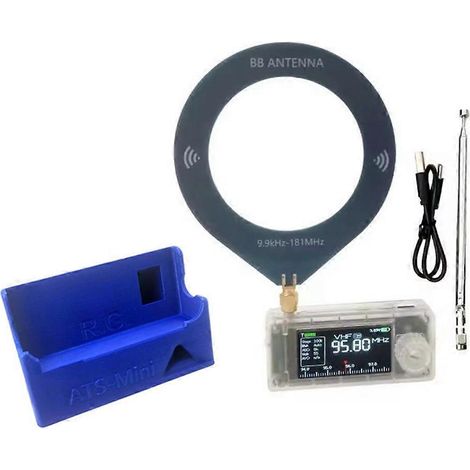 Mini SI4732 Radio avec 3D Support Full Band LSB USB AM FM Radio HF SW MW VHF Portable Pocket Radio Transparent Étui (1/5)