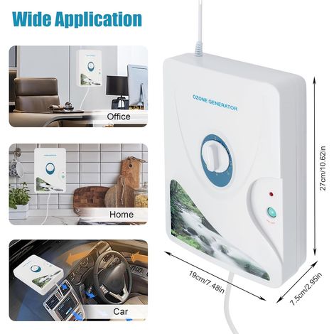 600 mg/h Ozon-Generator, Tragbar Ozonisator mit Zeitschaltuhr, Ozongerät Ozongenerator für Wasser, Obst und Gemüse