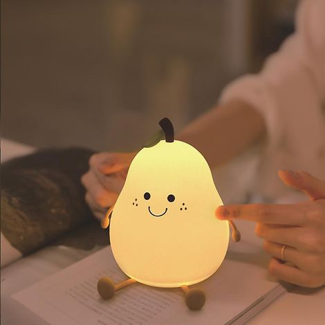une Nuit Colore De Poire Et De Poire, 132  110  152 Mm Rechargeable Baby Night Light Usb Silicone Nursing Light (1/5)