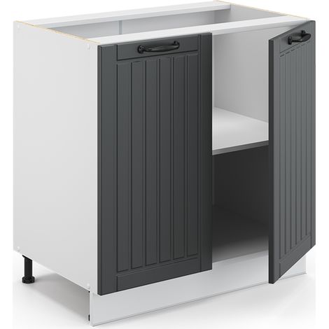 Armario bajo para fregadero Fame-Line, Antracita casa de campo, 80 cm con estante, ET Roble, Vicco (1/5)