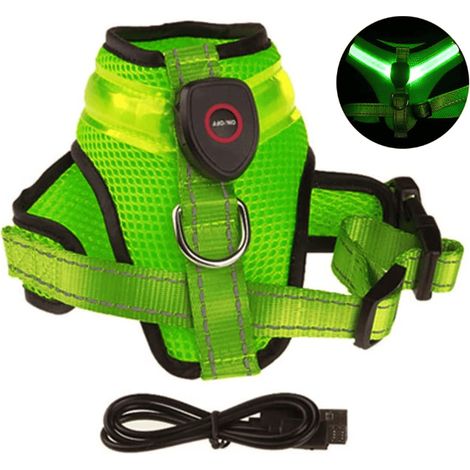 Filiyano-Harnais lumineux pour chien à LED, gilet lumineux pour chien rechargeable par USB + (1/5)