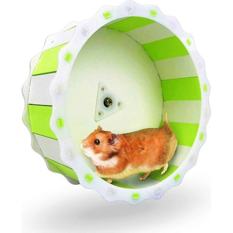 Roue d'exercice pour hamsters nains, ultra silencieuse, idéale pour réduire le stress et tonifier les muscles. Matériau sans danger pour les animaux. (1/4)