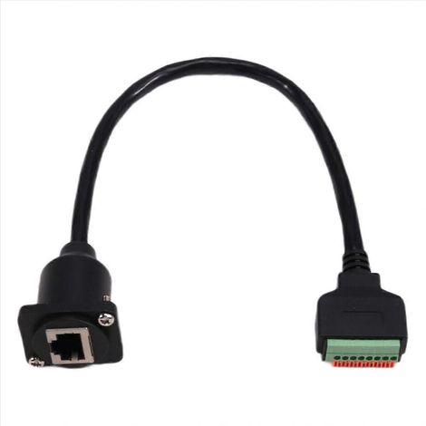 Câble Ethernet RJ45 8P8C femelle de type D pour montage sur panneau vers bornier sans soudure (1/5)