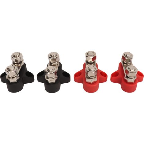 Bloc de Distribution Électrique 12-48V M8, Lot de 4 Borniers de Jonction à Double Poste pour Voiture, Camping-Car, Bateau, Camion (1/5)