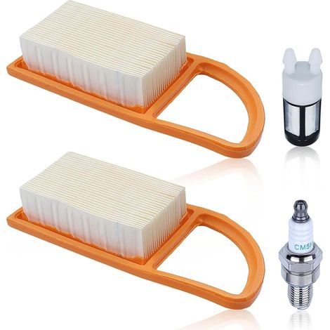 Filtre à air 2PCS pour Stihl BR600 BR500 BR550 avec Filtre a essence Bougie d'allumage 42821410300 42821410300B souffleur à feuilles Filtres de tondeuses (1/5)