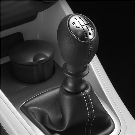 Pomo de palanca de cambios de cuero para volante. Compatible con Renault, Megane MK3, Clio y Laguna. Pomo de palanca de cambios de 6 velocidades (1/4)